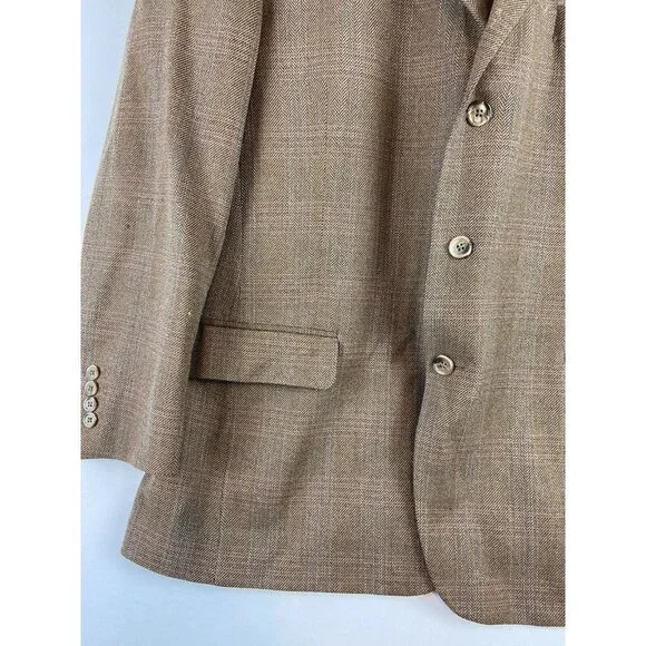 Moores Claiborne Wool Brown Men Vintage Blazer Size 44 R - Picture 8 of 11